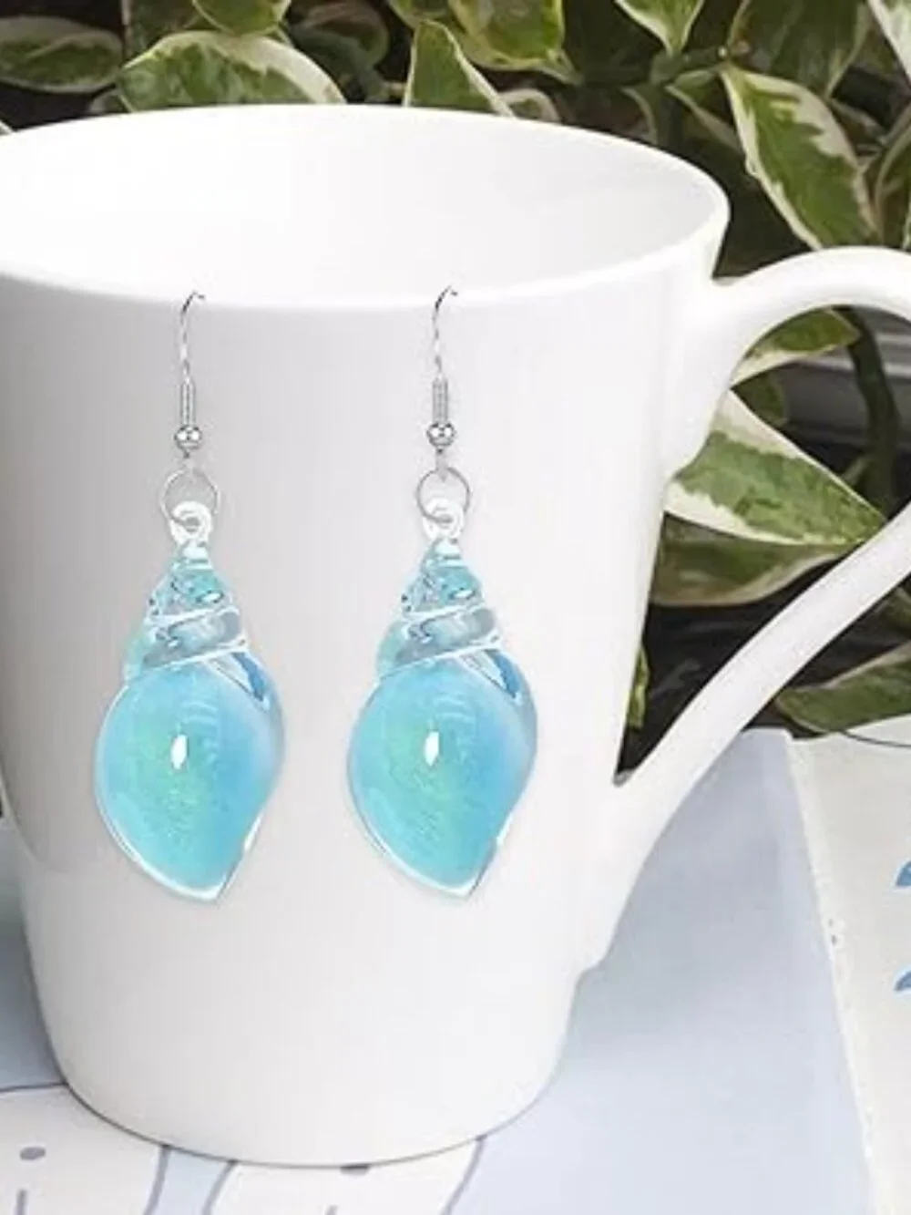Beach Bohemian Hawaii Seashell Earrings Resin Seashell Drop Dangle Earrings Boho